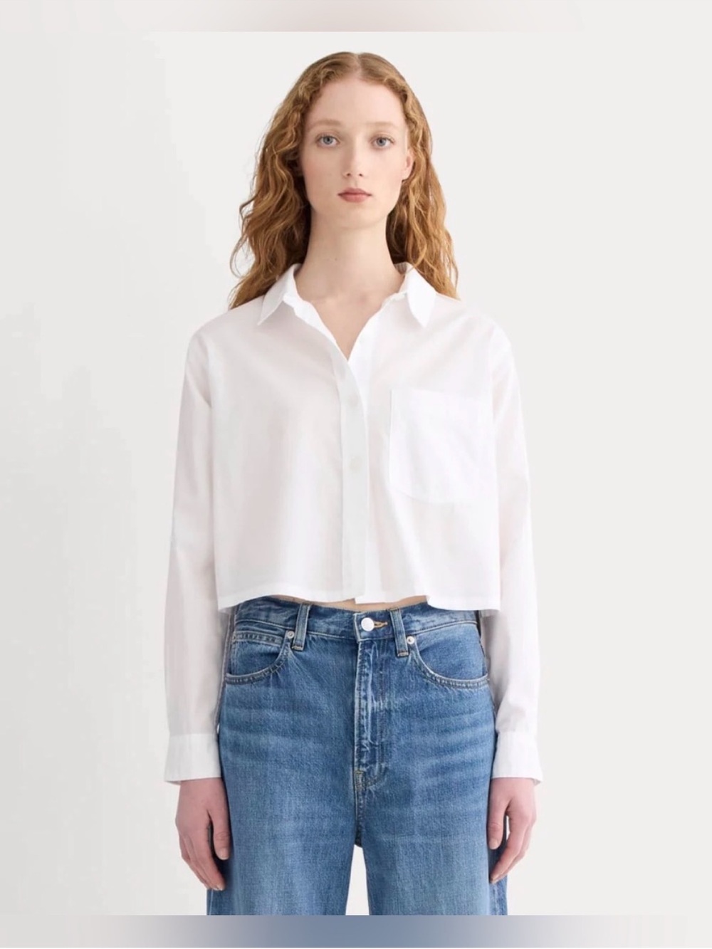 New Everlane THE WAY-SHORT SHIRT IN SILKY COTTON White Size S